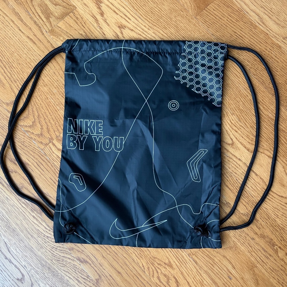 Nike By You unisex drawstring cinch sack backpack black